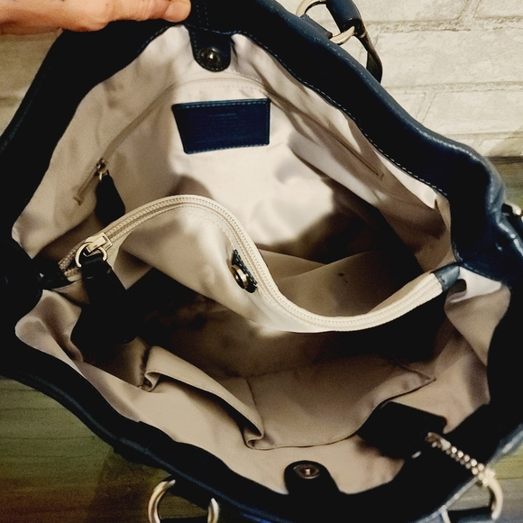 Coach Dark Teal Leather Tote - Picture 4 of 10